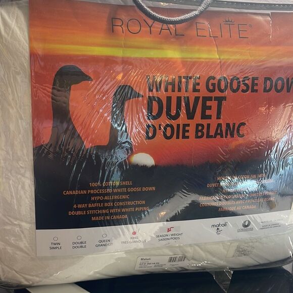 Royal Elite Royal Elite Down Four-Seasons Duvet-WHITE-King - Picture 2 of 3